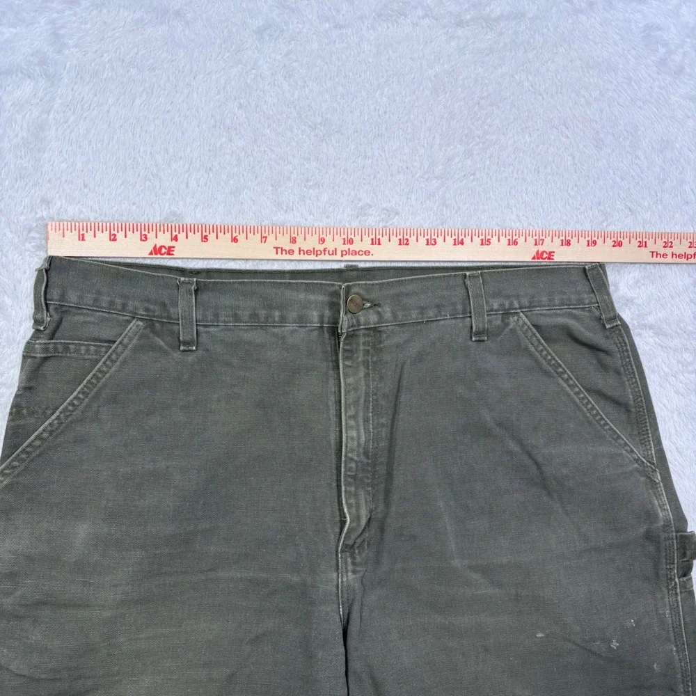VTG Y2K Carhartt B25 MOS Carpenter Shorts Mens 40 Moss Green Duck Canvas Work